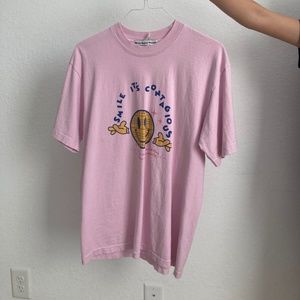 Pink smiley oversized shirt